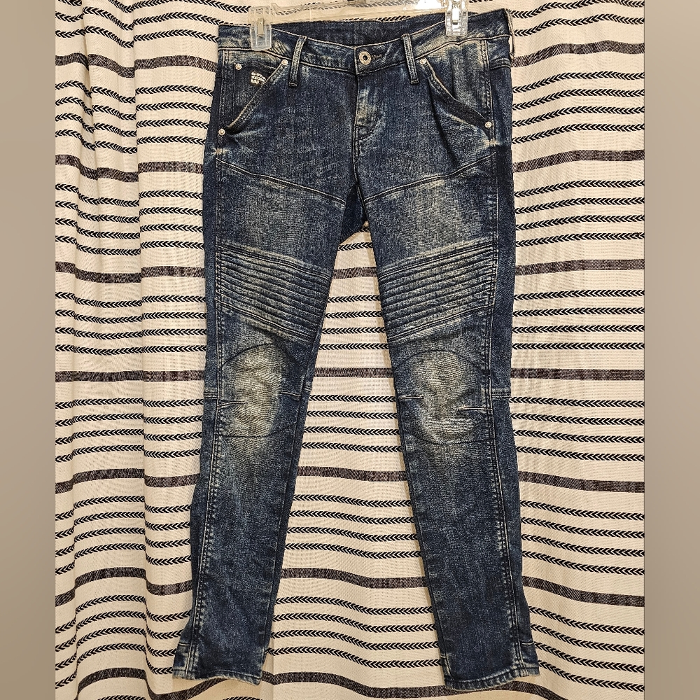 G-STAR 5620 Custom Slim Tapered Women's Jeans waist size 28 length 30 Raw Denim